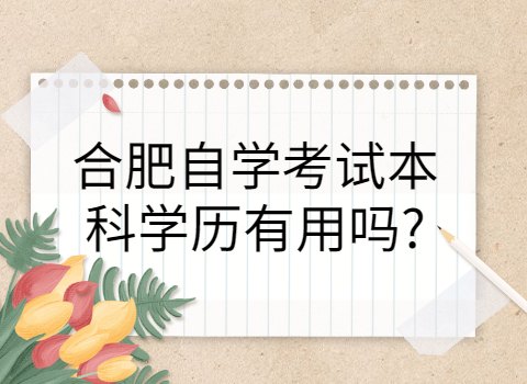 合肥自考本科學歷的用途